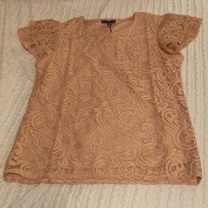 Adrianna Papell blush lace blouse